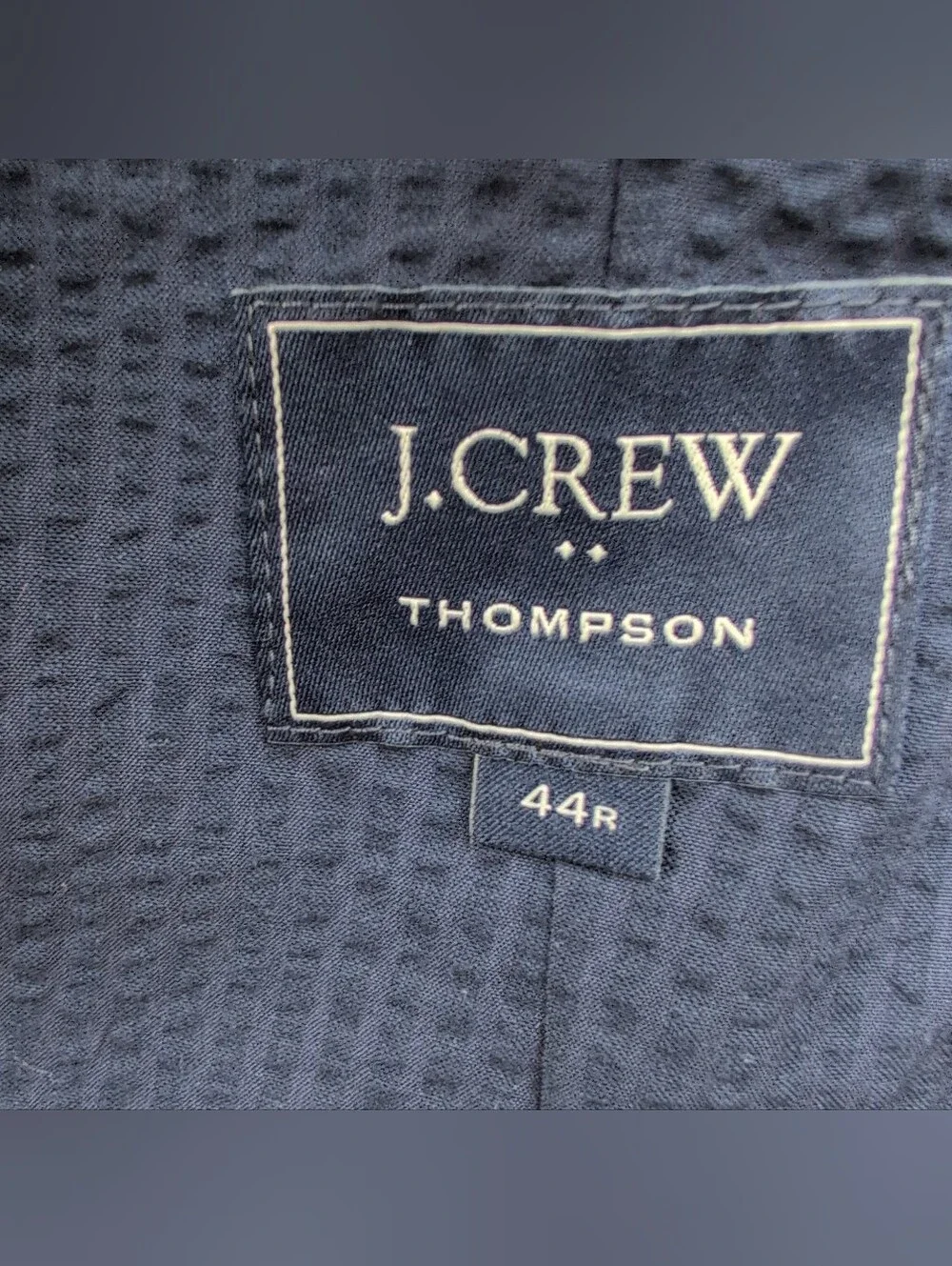 J Crew Thompson Jacket 44R Blue Seersucker Unstructured Unlined Dinner Blazer